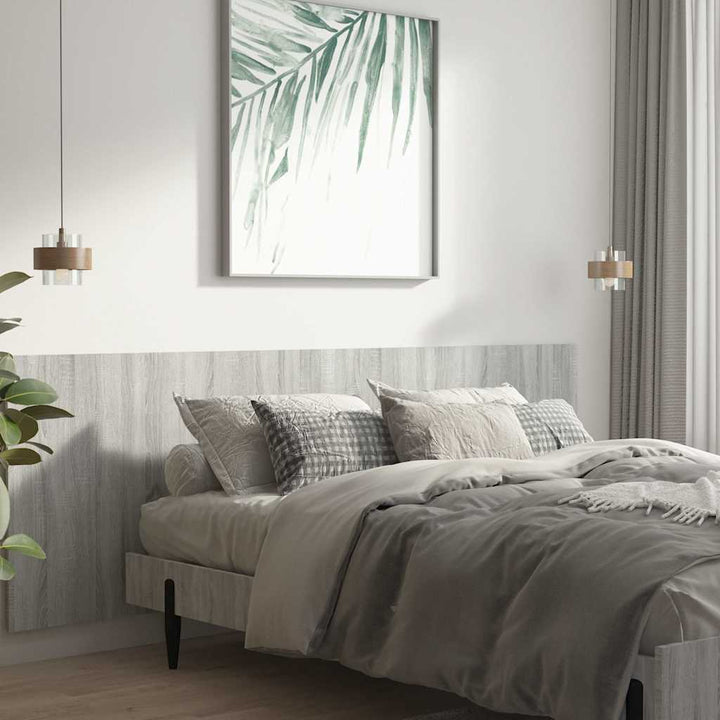 sengegærde 240x1,5x80 cm konstrueret træ grå sonoma-eg