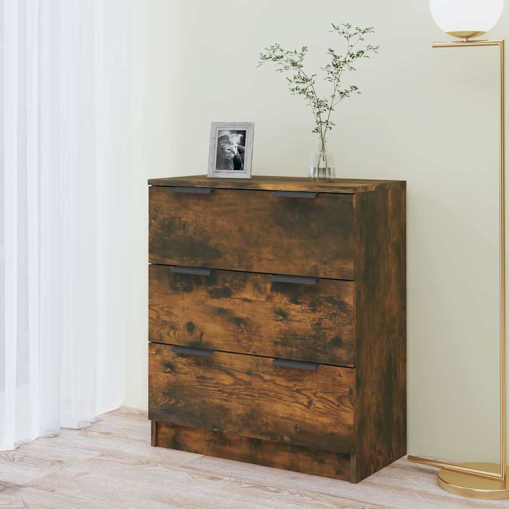 skænk 60x30x70 cm konstrueret træ røget egetræsfarve