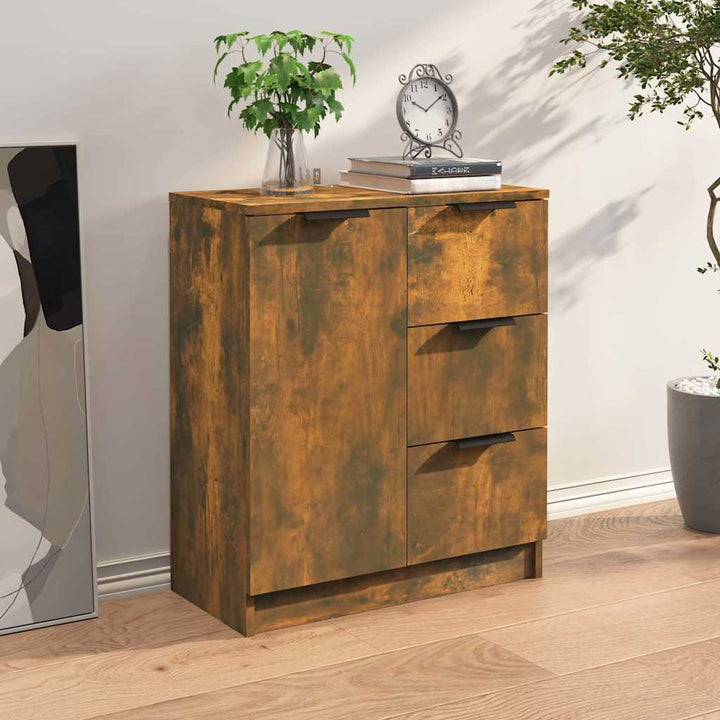 skænk 60x30x70 cm konstrueret træ røget egetræsfarve