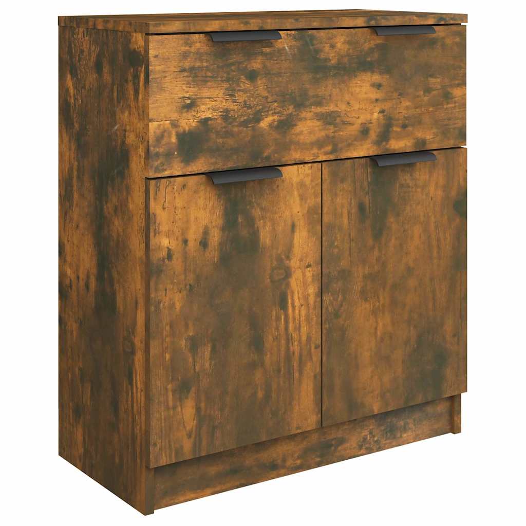 skænk 60x30x70 cm konstrueret træ røget egetræsfarve
