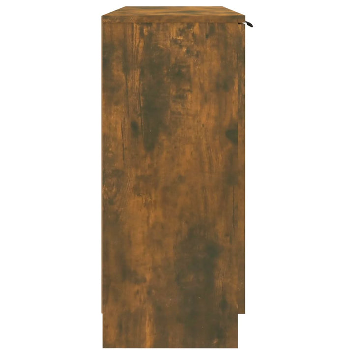 skænk 90,5x30x70 cm konstrueret træ røget egetræsfarve