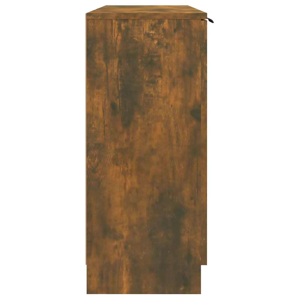 skænk 90,5x30x70 cm konstrueret træ røget egetræsfarve