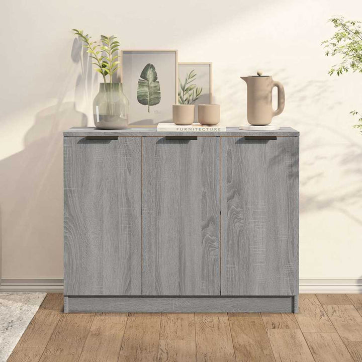 skænk 90,5x30x70 cm konstrueret træ grå sonoma-eg