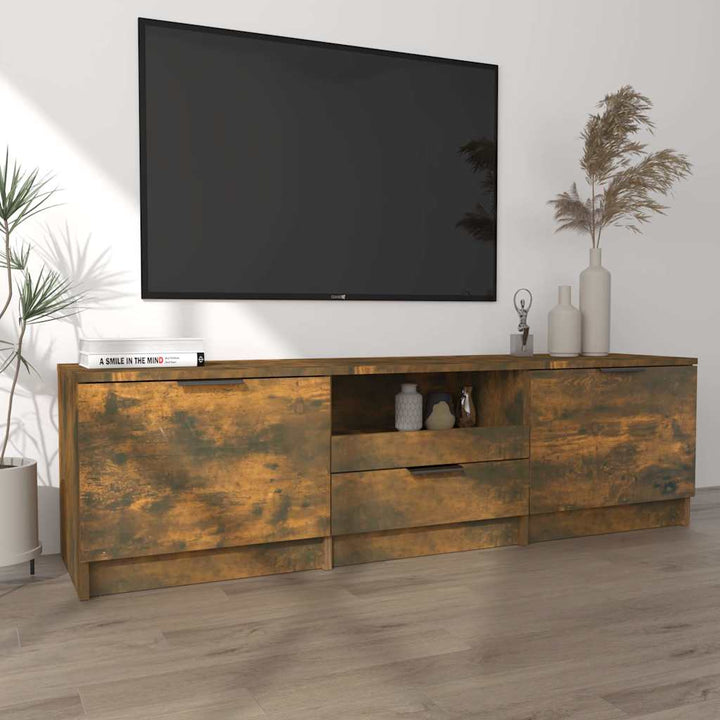 tv-bord 140x35x40 cm konstrueret træ røget egetræsfarve