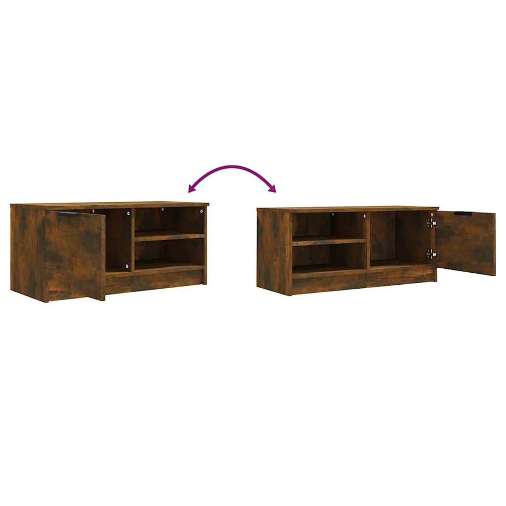 tv-borde 2 stk. 80x35x36,5 cm konstrueret træ røget egetræ