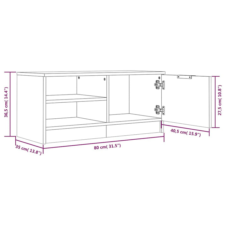 tv-borde 2 stk. 80x35x36,5 cm konstrueret træ røget egetræ