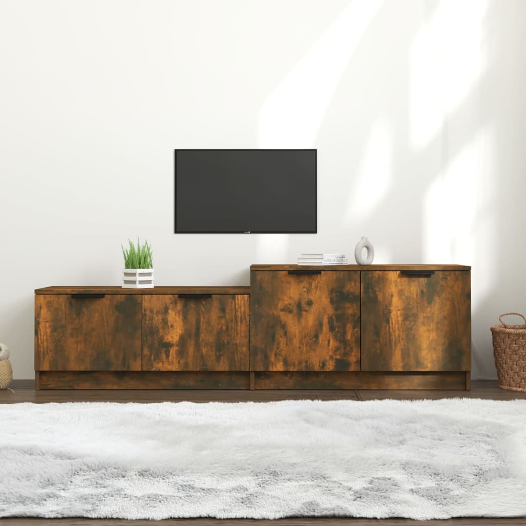 tv-bord 158,5x36x45 cm konstrueret træ røget egetræsfarve