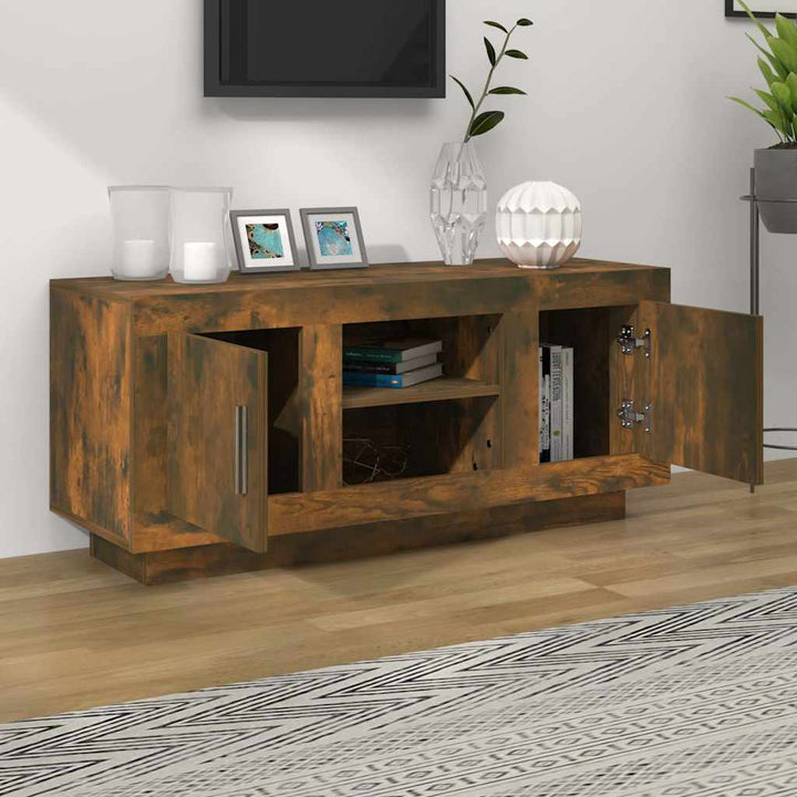 tv-bord 102x35x45 cm konstrueret træ røget egetræsfarve