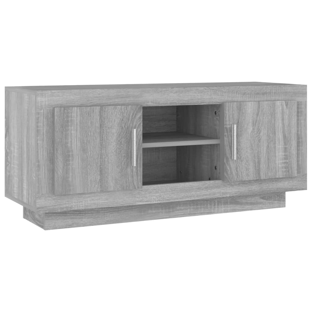 tv-bord 102x35x45 cm konstrueret træ grå sonoma-eg