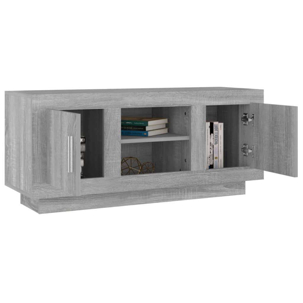 tv-bord 102x35x45 cm konstrueret træ grå sonoma-eg