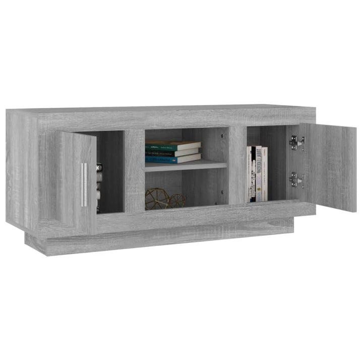 tv-bord 102x35x45 cm konstrueret træ grå sonoma-eg