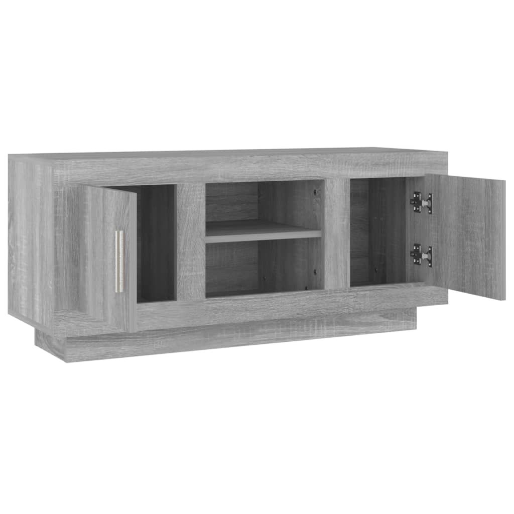 tv-bord 102x35x45 cm konstrueret træ grå sonoma-eg