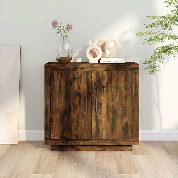 skænk 80x40x75 cm konstrueret træ røget egetræsfarve