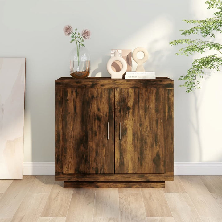 skænk 80x40x75 cm konstrueret træ røget egetræsfarve