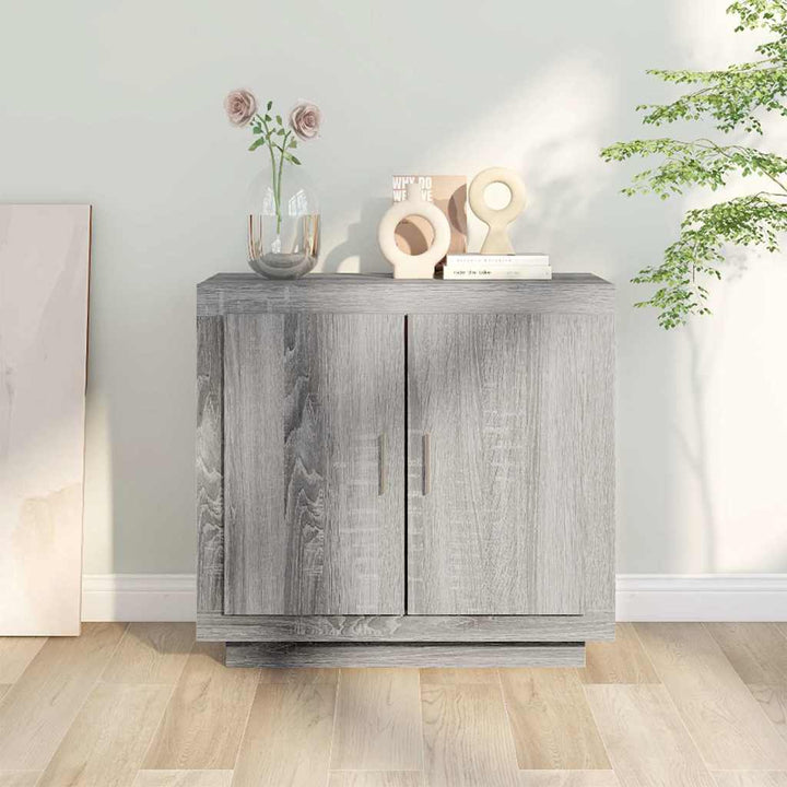 skænk 80x40x75 cm konstrueret træ grå egetræsfarve