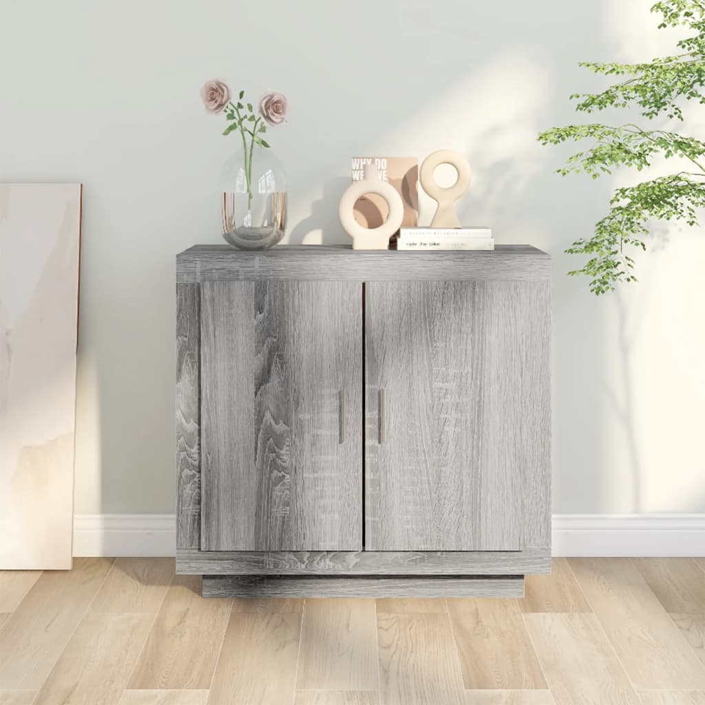skænk 80x40x75 cm konstrueret træ grå egetræsfarve