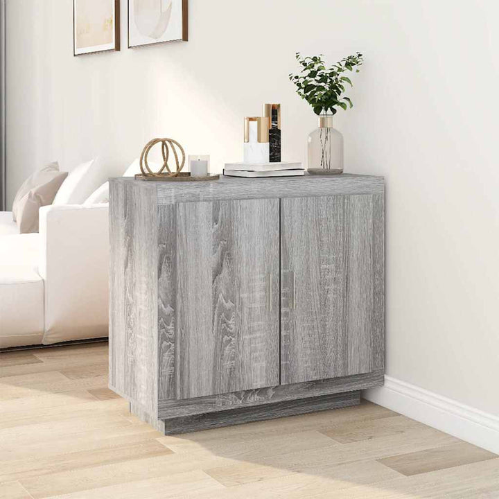 skænk 80x40x75 cm konstrueret træ grå egetræsfarve