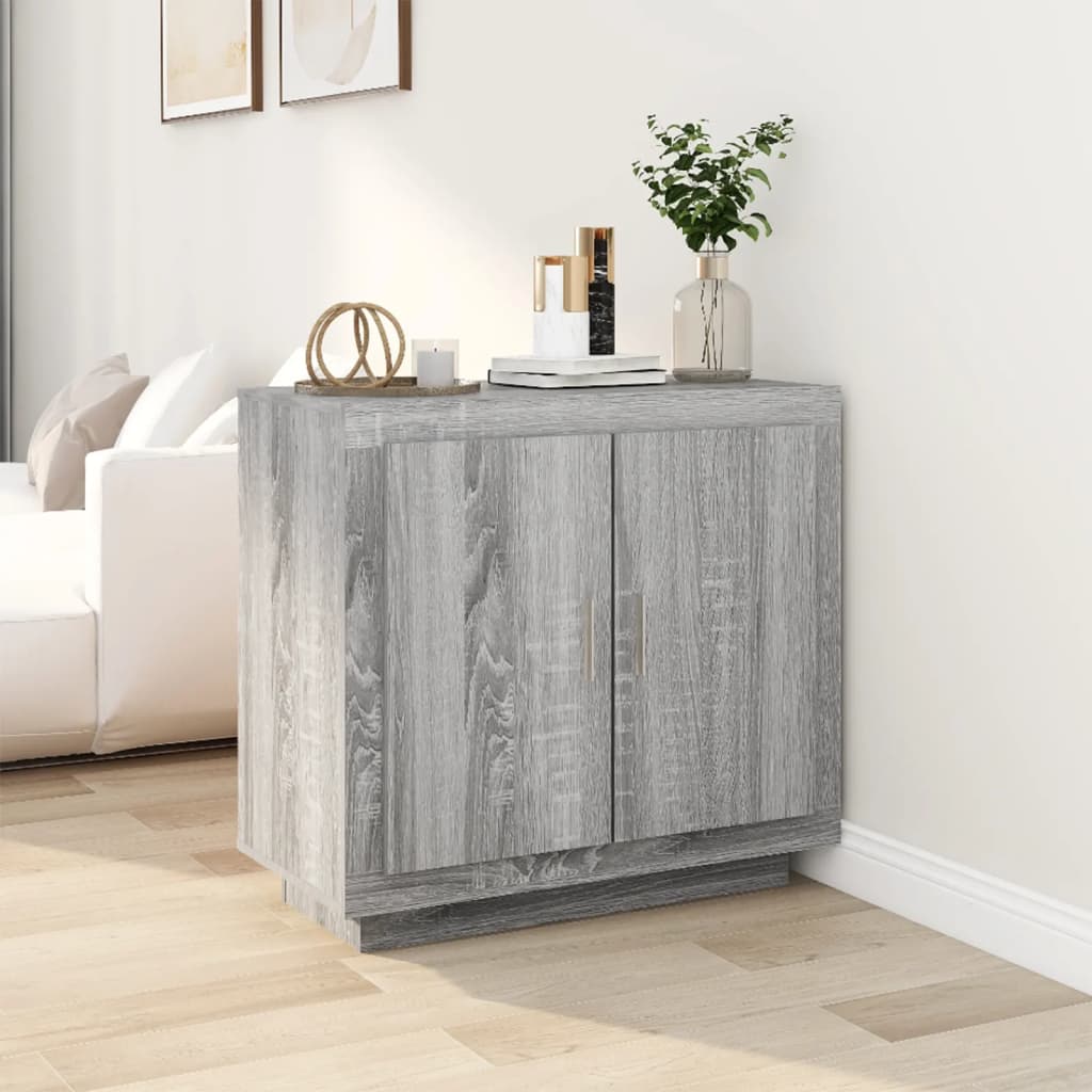 skænk 80x40x75 cm konstrueret træ grå egetræsfarve