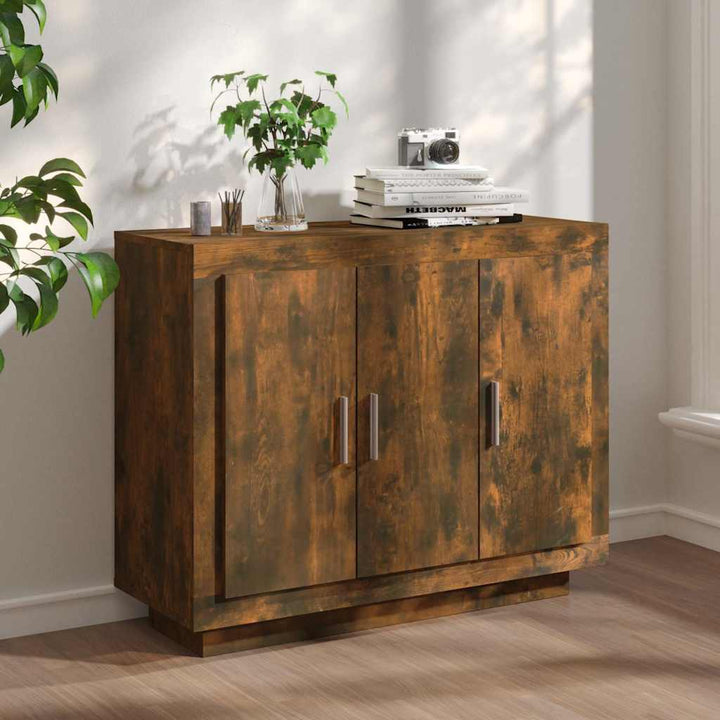 skænk 92x35x75 cm konstrueret træ røget egetræsfarve
