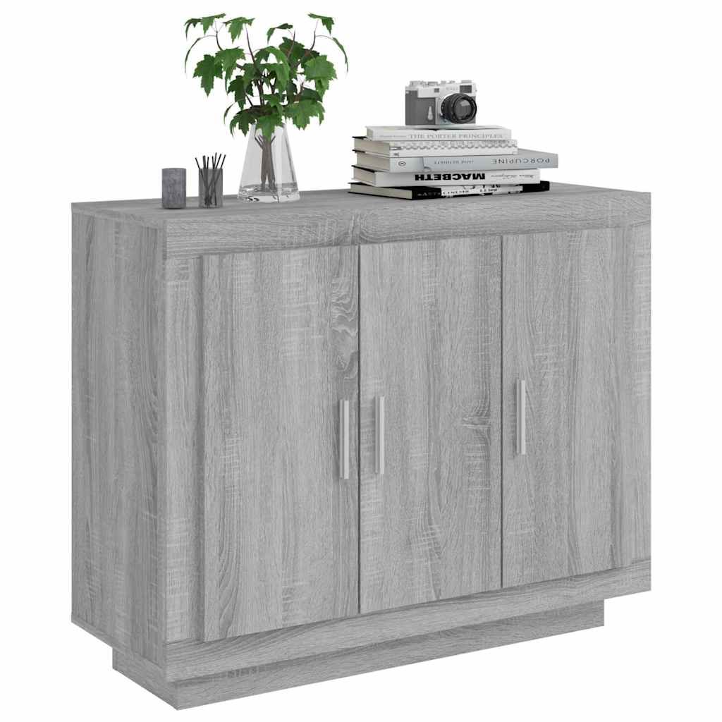 skænk 92x35x75 cm konstrueret træ grå sonoma-eg