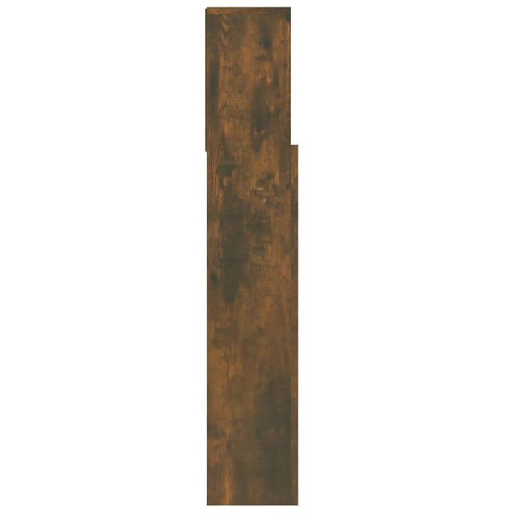 sengegavl med opbevaring 100x19x103,5 cm røget egetræsfarve