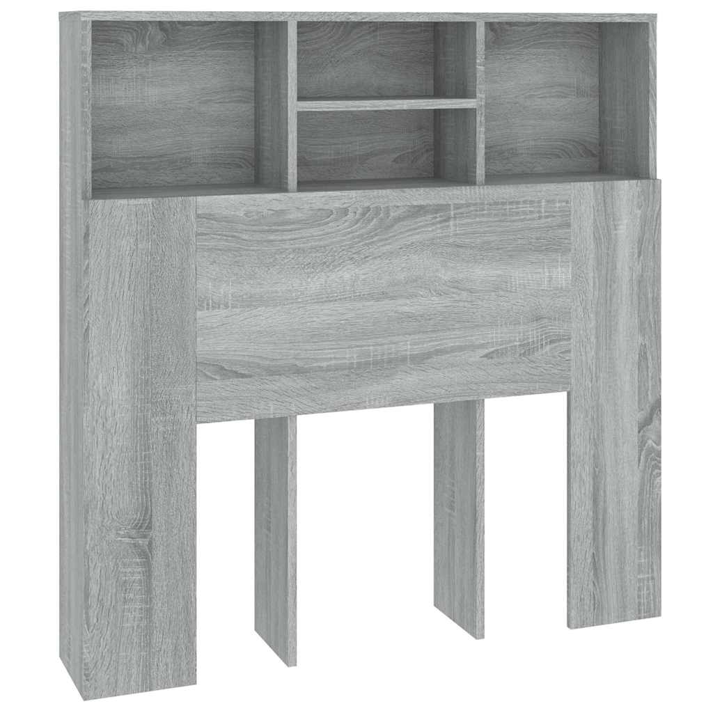 sengegavl med opbevaring 100x19x103,5 cm grå sonoma-eg