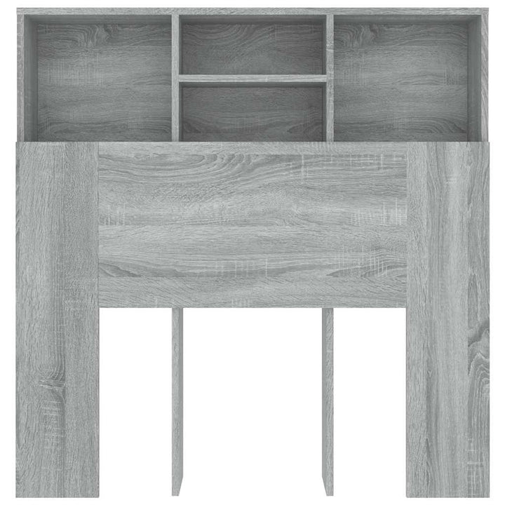 sengegavl med opbevaring 100x19x103,5 cm grå sonoma-eg