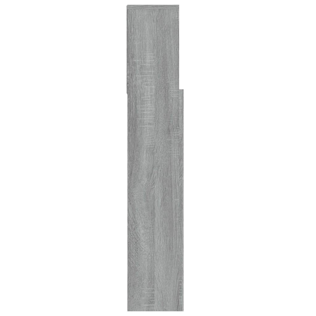 sengegavl med opbevaring 100x19x103,5 cm grå sonoma-eg