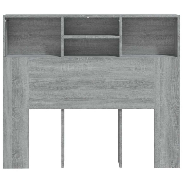 sengegavl med opbevaring 120x19x103,5 cm grå sonoma-eg