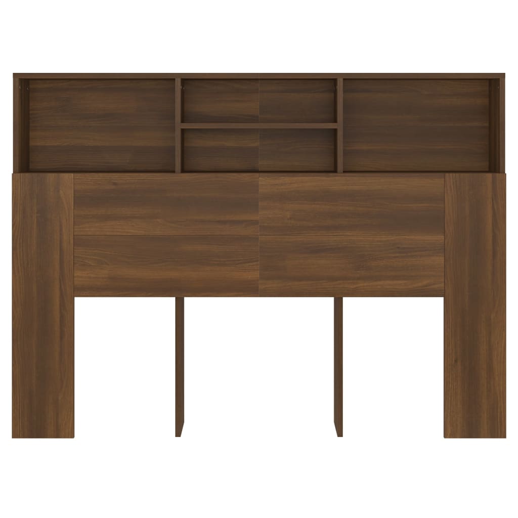 sengegavl med opbevaring 140x19x103,5 cm brun egetræsfarve