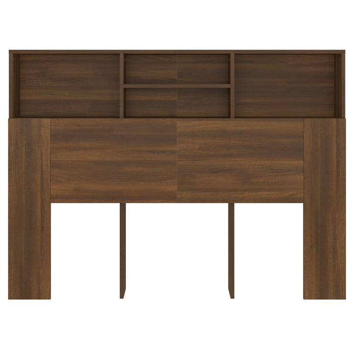 sengegavl med opbevaring 140x19x103,5 cm brun egetræsfarve