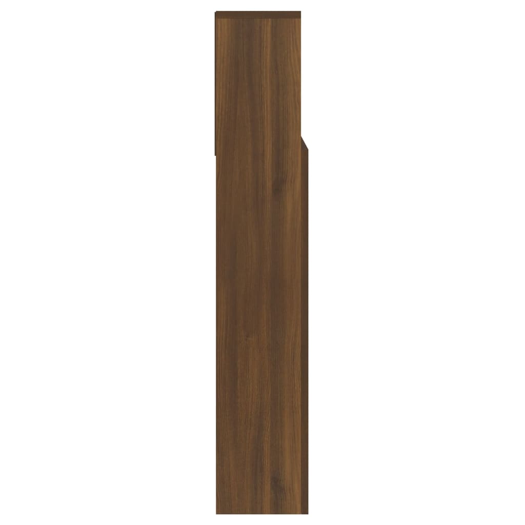 sengegavl med opbevaring 140x19x103,5 cm brun egetræsfarve