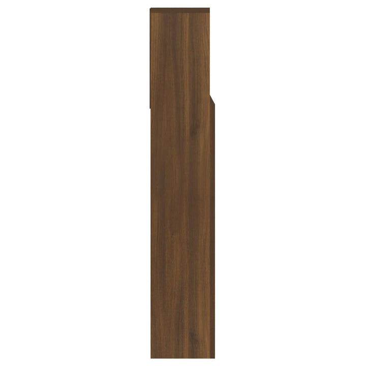 sengegavl med opbevaring 140x19x103,5 cm brun egetræsfarve