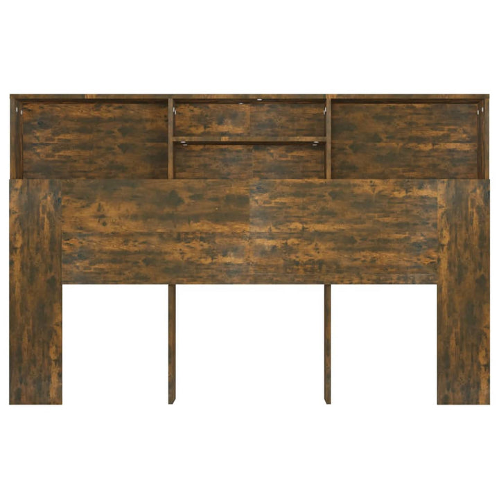 sengegavl med opbevaring 160x19x103,5 cm røget egetræsfarve