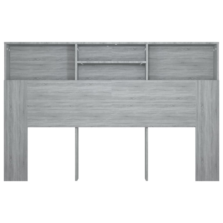 sengegavl med opbevaring 160x19x103,5 cm grå sonoma-eg