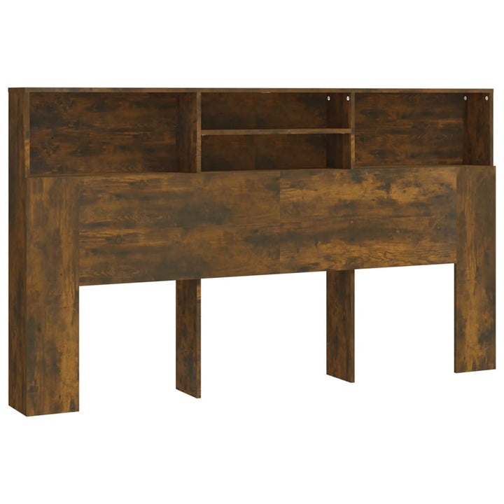 sengegavl med opbevaring 180x19x103,5 cm røget egetræsfarve