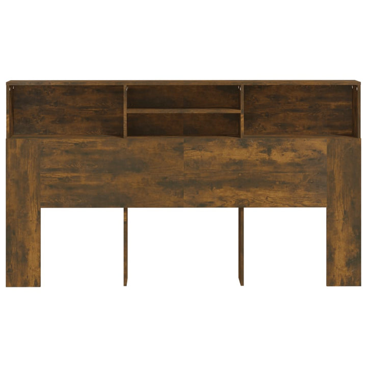 sengegavl med opbevaring 180x19x103,5 cm røget egetræsfarve