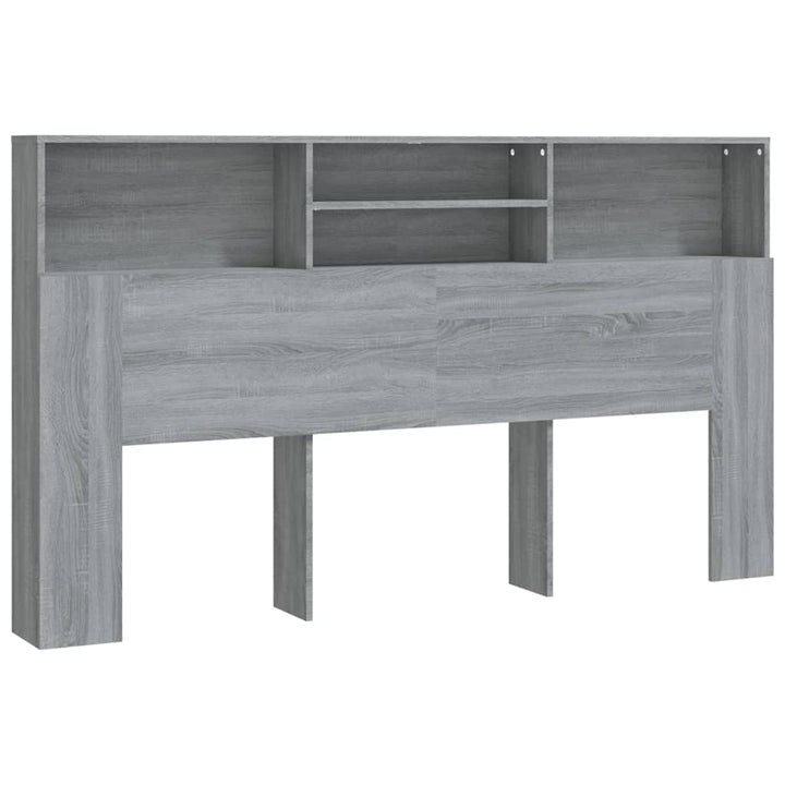 sengegavl med opbevaring 180x19x103,5 cm grå sonoma-eg
