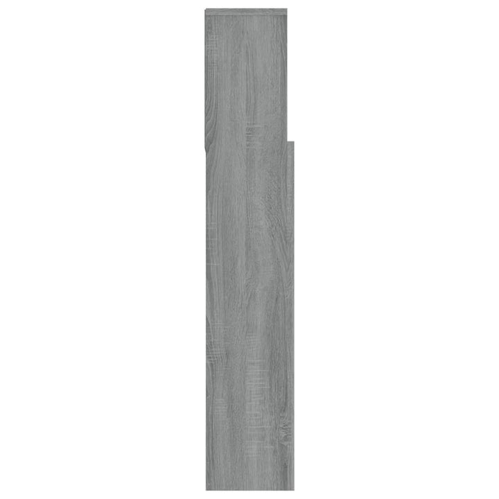 sengegavl med opbevaring 180x19x103,5 cm grå sonoma-eg