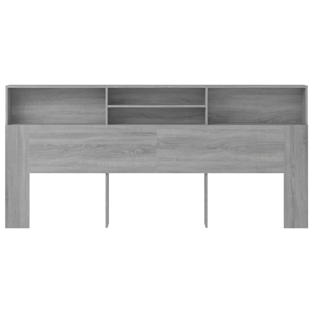 sengegavl med opbevaring 220x19x103,5 cm grå sonoma-eg