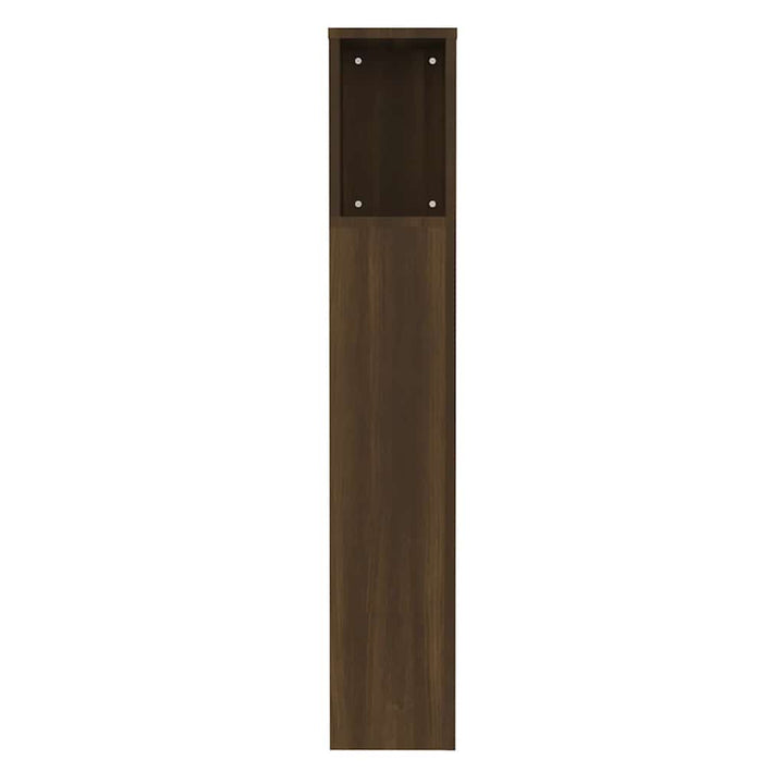 sengegavl med opbevaring 100x18,5x102,5 cm brun egetræ