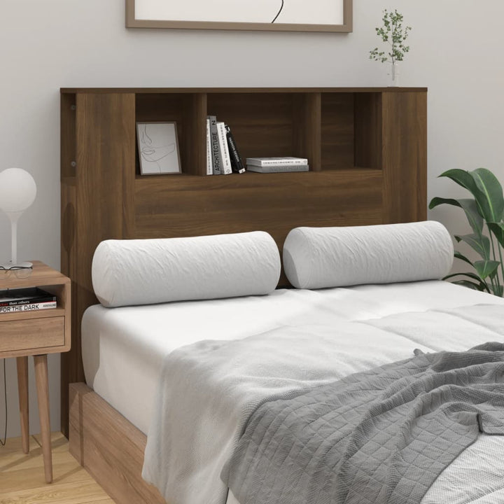 sengegavl med opbevaring 120x18,5x102,5 cm brun egetræsfarve