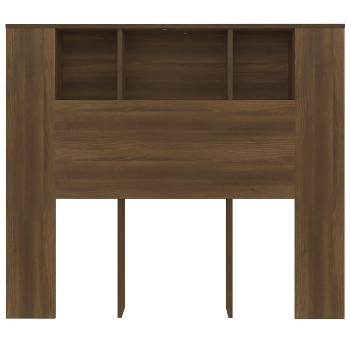 sengegavl med opbevaring 120x18,5x102,5 cm brun egetræsfarve