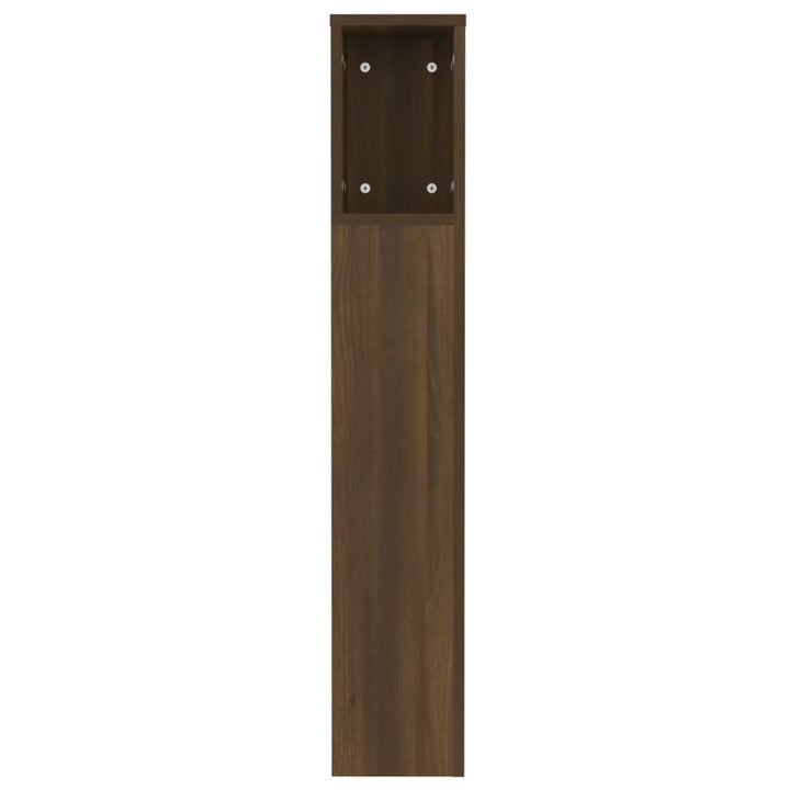 sengegavl med opbevaring 120x18,5x102,5 cm brun egetræsfarve