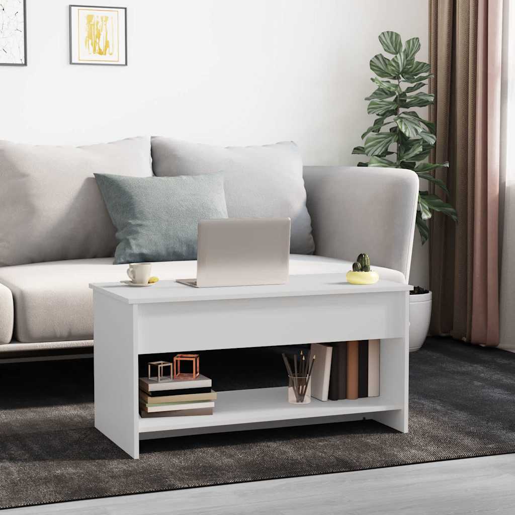 sofabord 102x50x52,5 cm konstrueret træ hvid