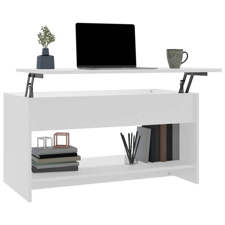 sofabord 102x50x52,5 cm konstrueret træ hvid