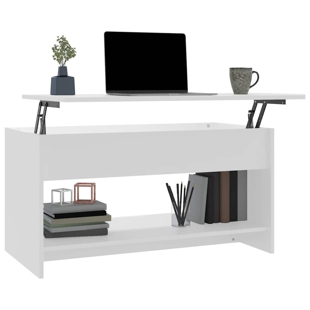sofabord 102x50x52,5 cm konstrueret træ hvid