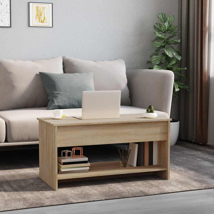 sofabord 102x50x52,5 cm konstrueret træ sonoma-eg