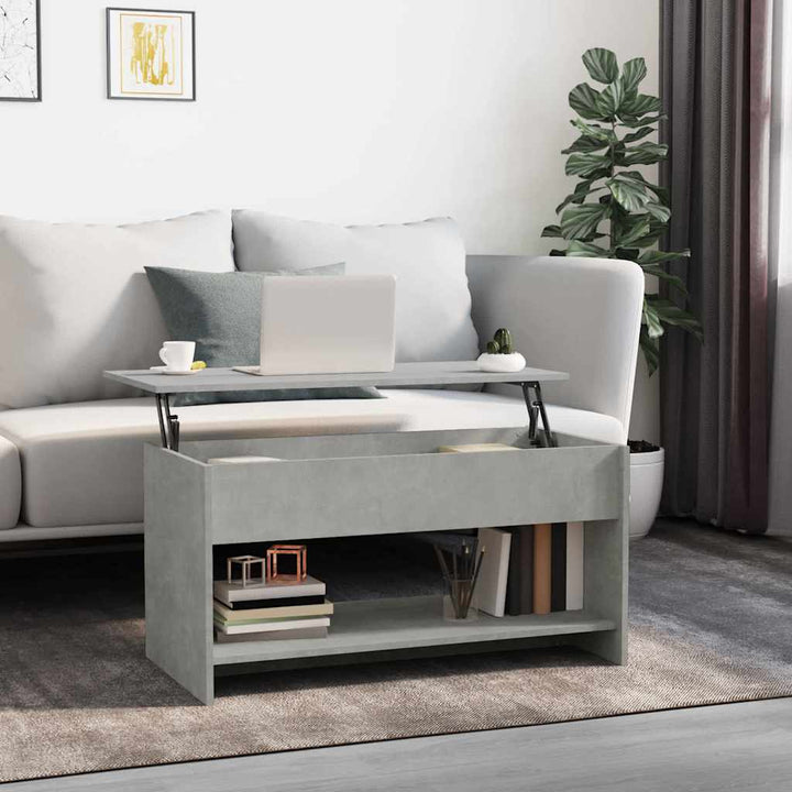 sofabord 102x50x52,5 cm konstrueret træ betongrå