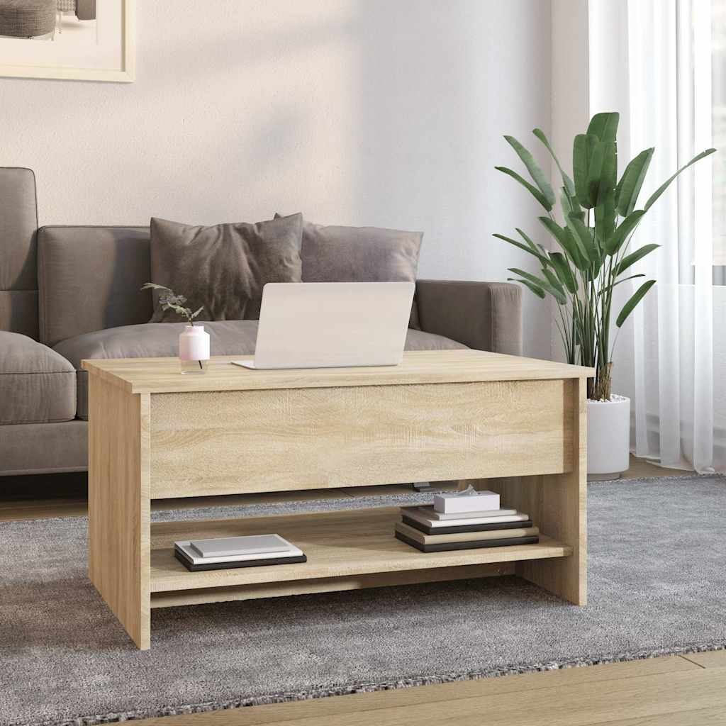 sofabord 80x50x40 cm konstrueret træ sonoma-eg